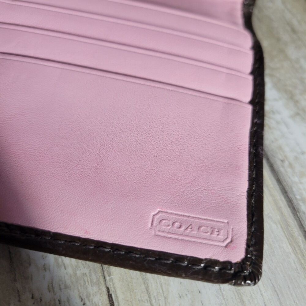 Coach Signature Trifold Large canvas Checkbook Wallet - Picture 8 of 8